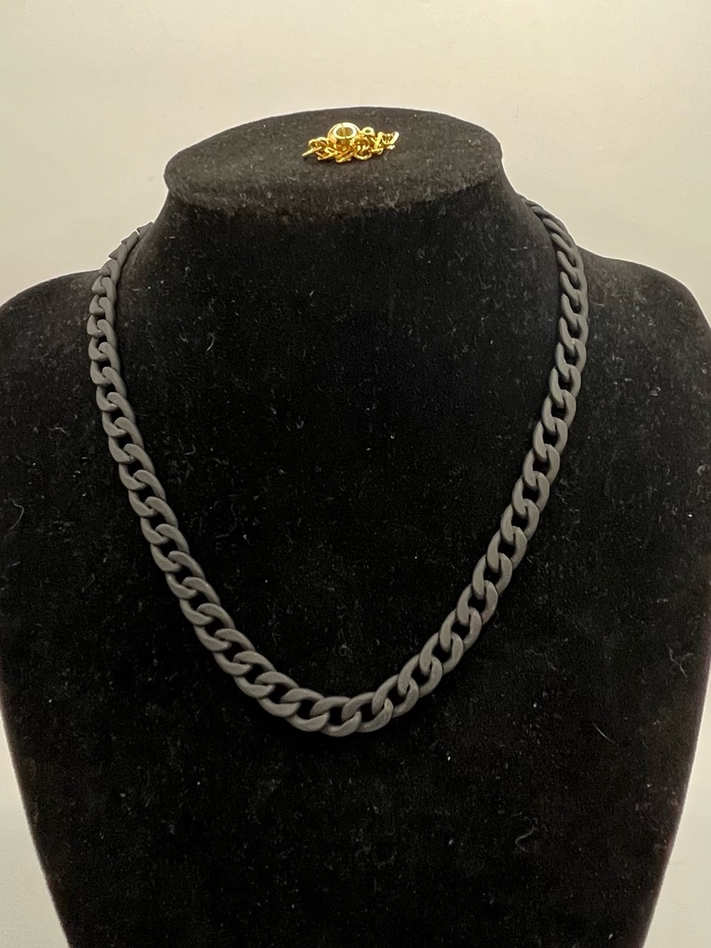 Matte Black Cuban Link Necklace for Women